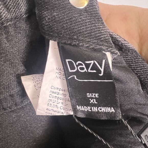 NWT Dazy Women's Black Wide Leg Jeans Boho Elastic Waistband Sz XL - Picture 8 of 15